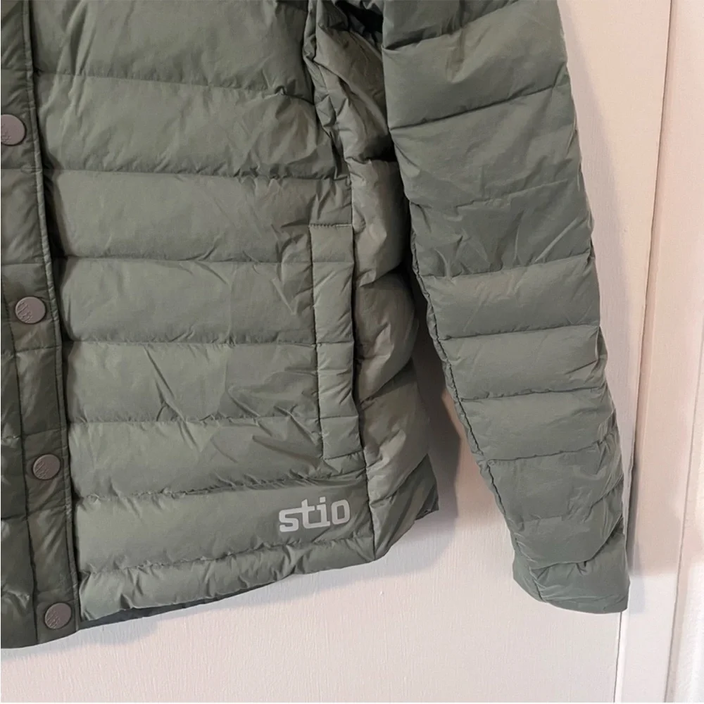 Stio Skillet Snap Insulated Stretch Down Jacket in Sage Green - Picture 2 of 12